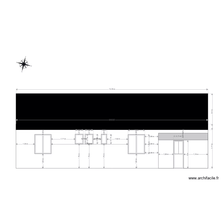 Fa&ccedil;ade nord ouest. Plan de 