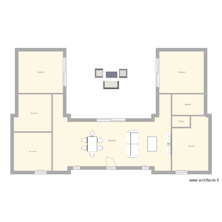 Plan en U V2. Plan de 0 pièce et 0 m2