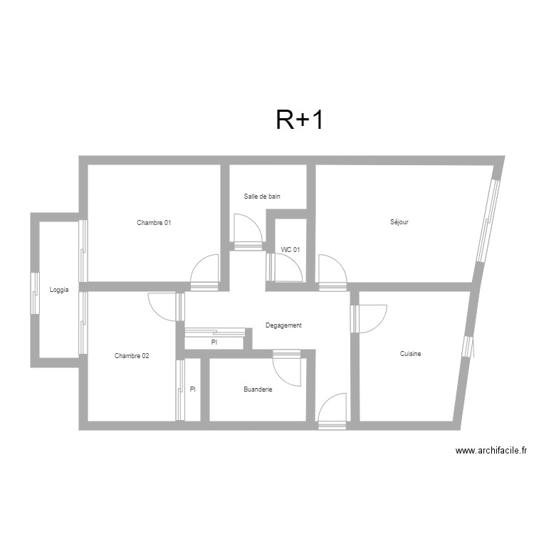 350600822. Plan de 11 pièces et 76 m2