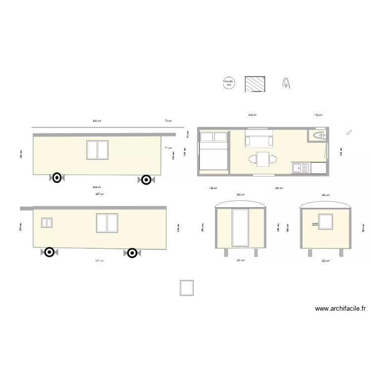 roulOTTE 650  r  faugier am&eacute;nag&eacute;. Plan de 