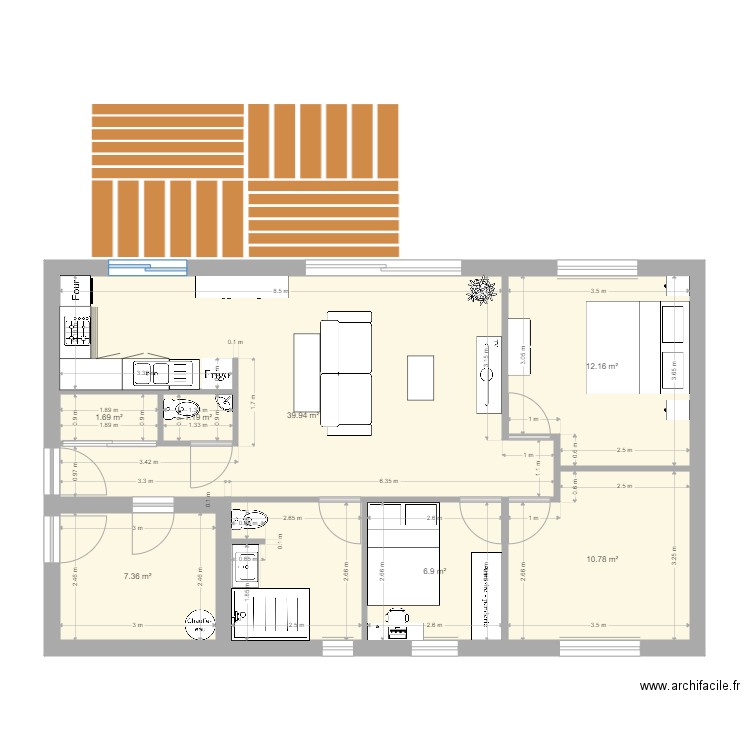 maison pp 85 m2. Plan de 0 pièce et 0 m2