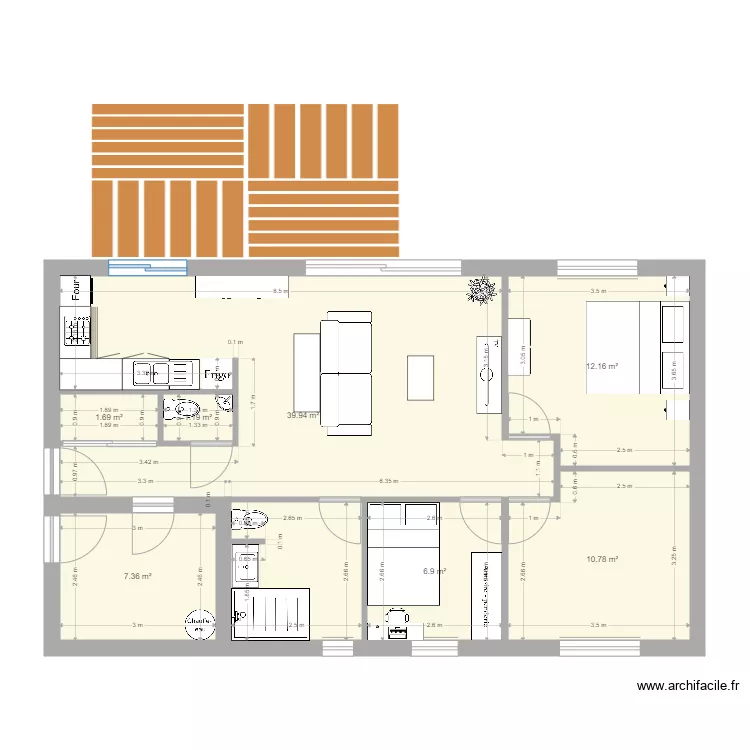 maison pp 85 m2. Plan de 