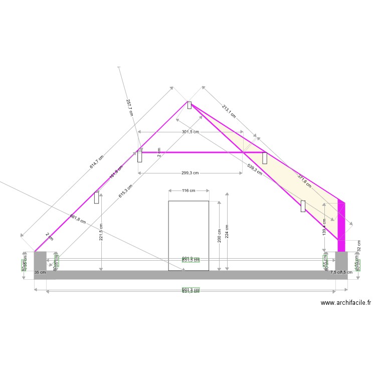 coupe a. Plan de 0 pièce et 0 m2