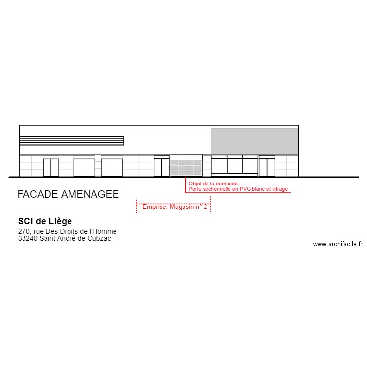 facade mag 2 TRANSF. Plan de 0 pièce et 0 m2