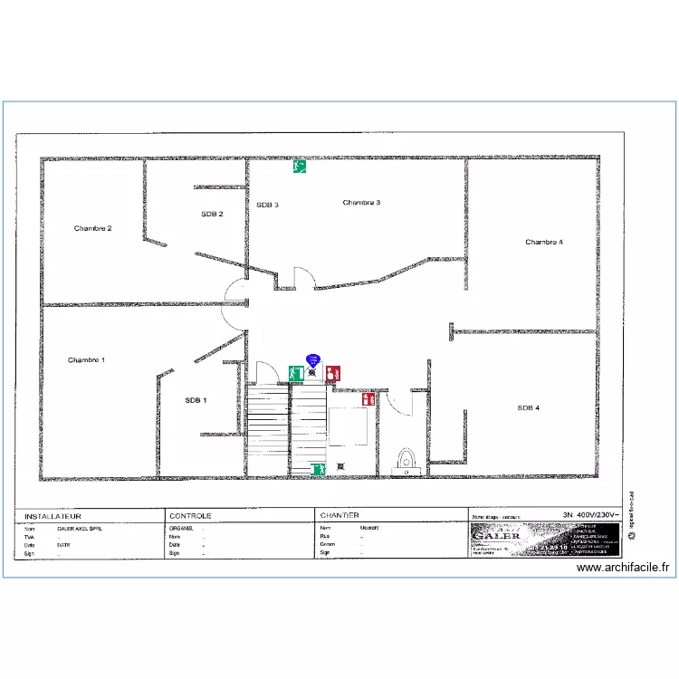 Ucimont Evacuation 2&egrave;me. Plan de 