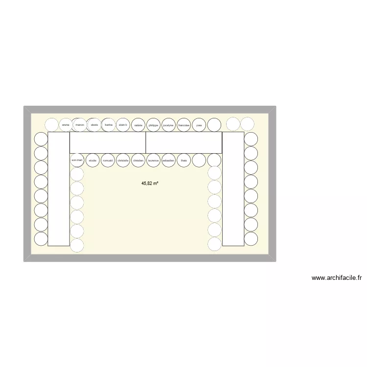anniversaire maman. Plan de 1  et 46 m²