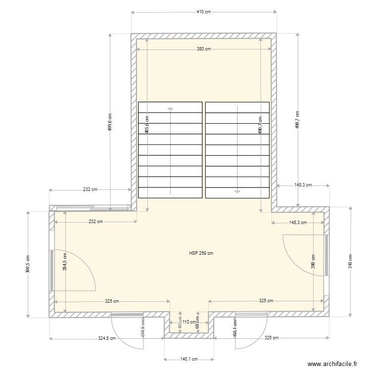 Escalier EFP1. Plan de 1 pièce et 41 m2