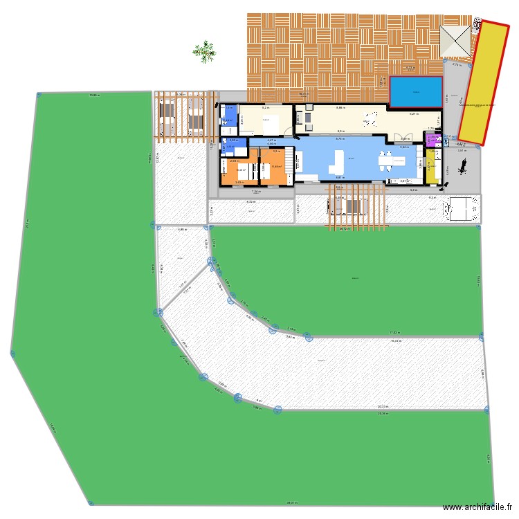 Alma. Plan de 6 pièces et 185 m2