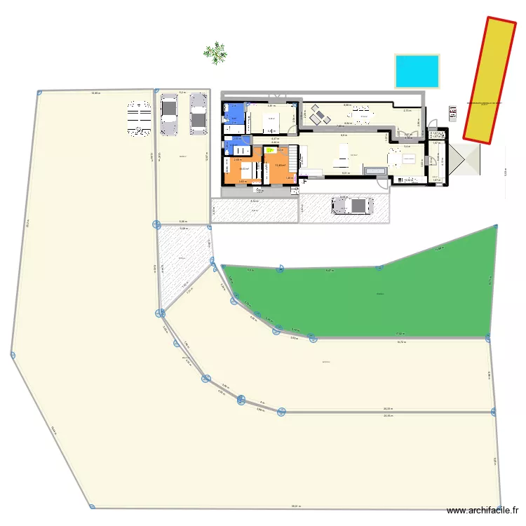 Alma. Plan de 18 pièces et 1516 m²