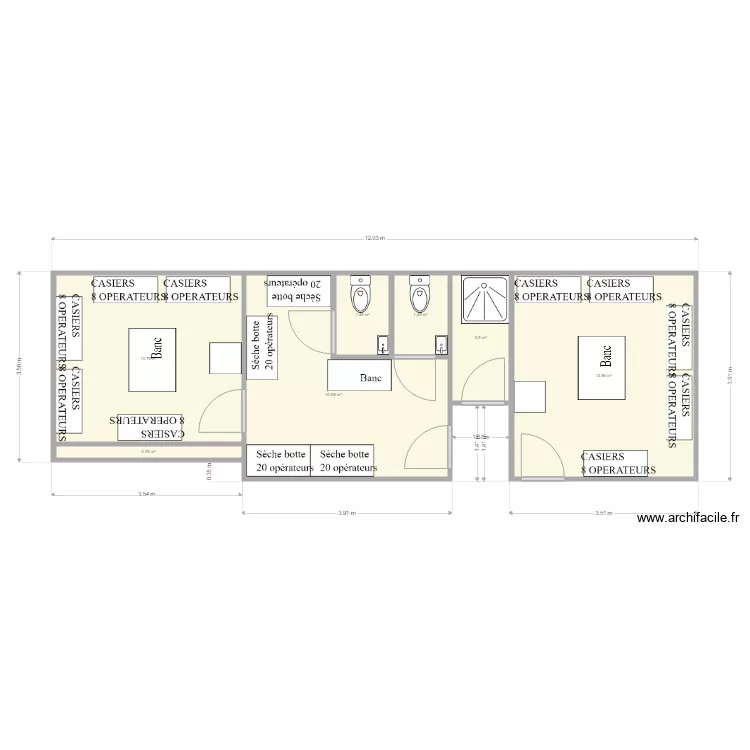 Vestiaire projet. Plan de Vestiaire projet. Plan de