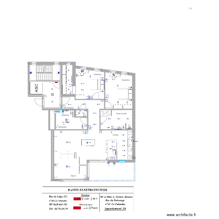 Albert Tychon 4  A 1 étage. Plan de 0 pièce et 0 m2