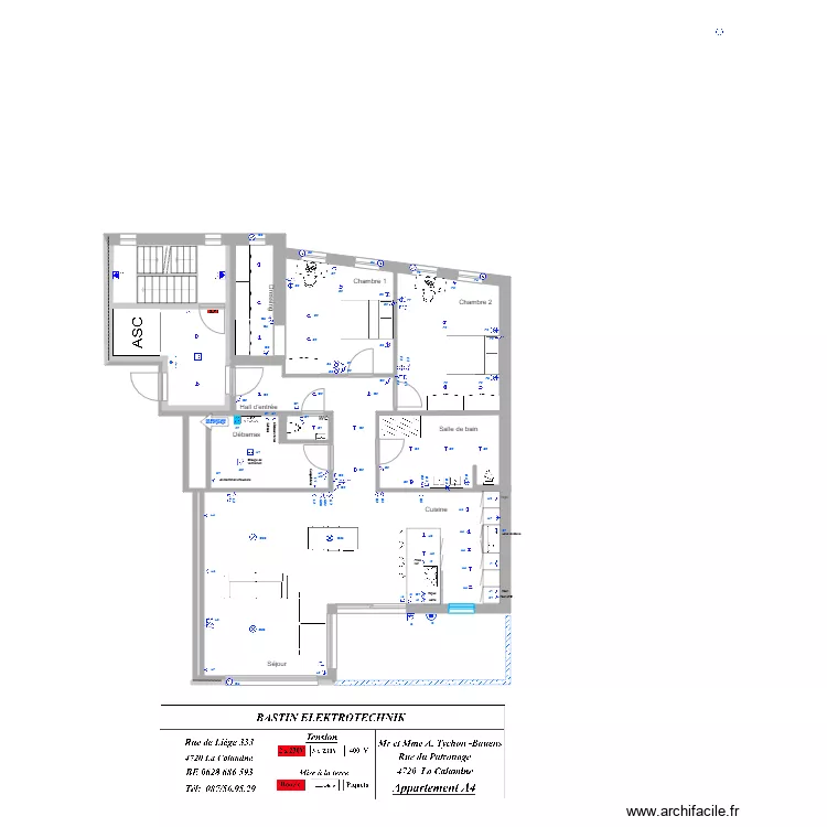 Albert Tychon 4  A 1 &eacute;tage. Plan de 