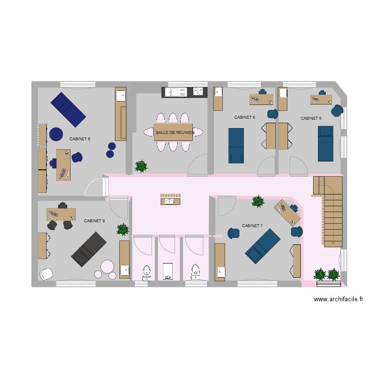 Centre médical 1 ER ETAGE. Plan de 10 pièces et 111 m2