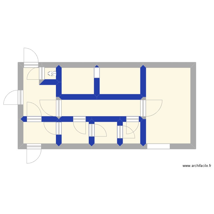 BRETON . Plan de 10 pièces et 25 m2