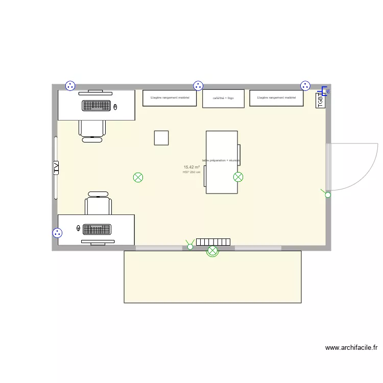 Chalet Studio. Plan de 