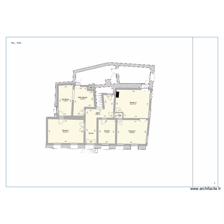 albertas RDC - surfaces. Plan de 