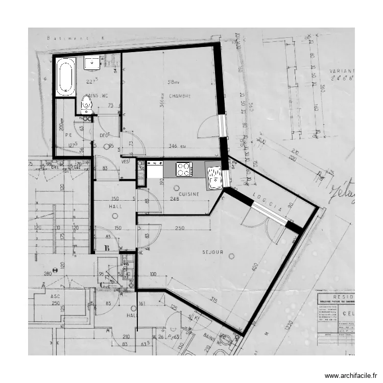 Appartement Clermont. Plan de 