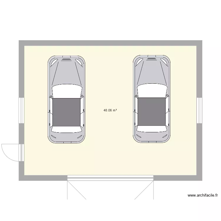 garage monopente 8M6M. Plan de 