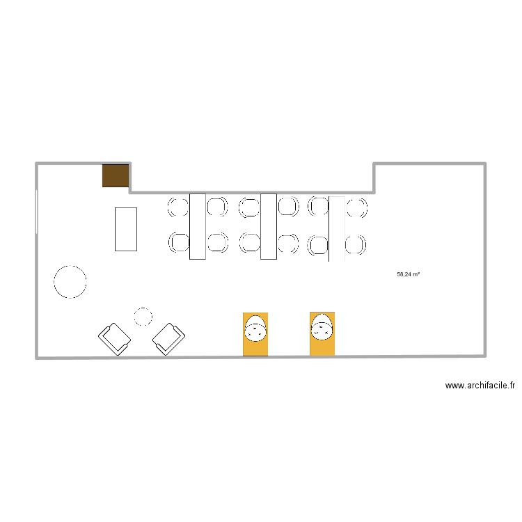 NB17 2022 V3. Plan de 1 pièce et 58 m2