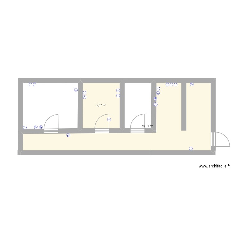 appartement MELEC. Plan de 2 pièces et 24 m2