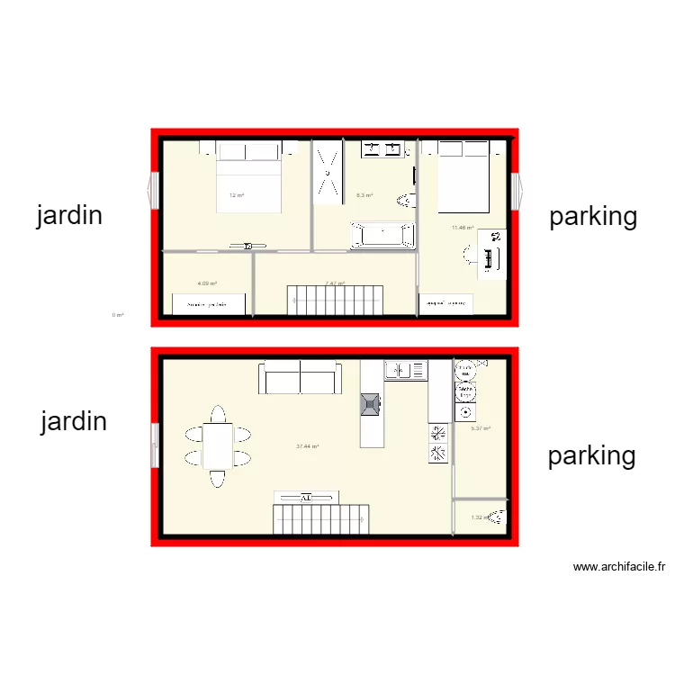 appartement . Plan de 