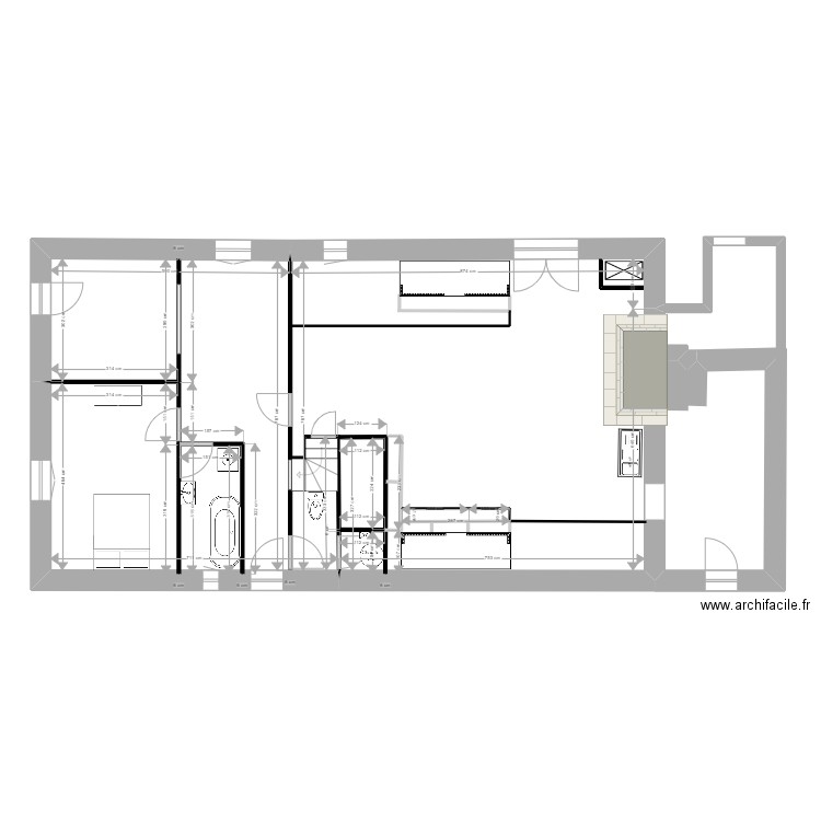 La Travelle RdC. Plan de 6 pièces et 224 m2