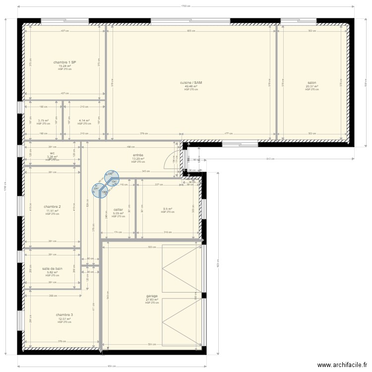 plan coté juju. Plan de 14 pièces et 181 m2