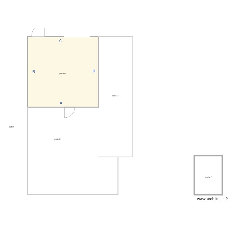 jobard PB. Plan de 3 pièces et 222 m2