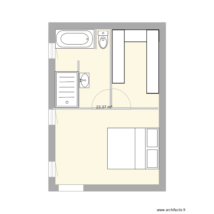 chambre dressing SdB. Plan de 0 pièce et 0 m2