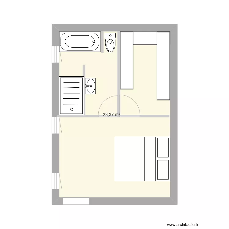 chambre dressing SdB. Plan de 