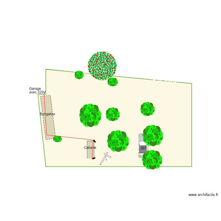 Création HLM oiseaux 03. Plan de 2 pièces et 16 m2