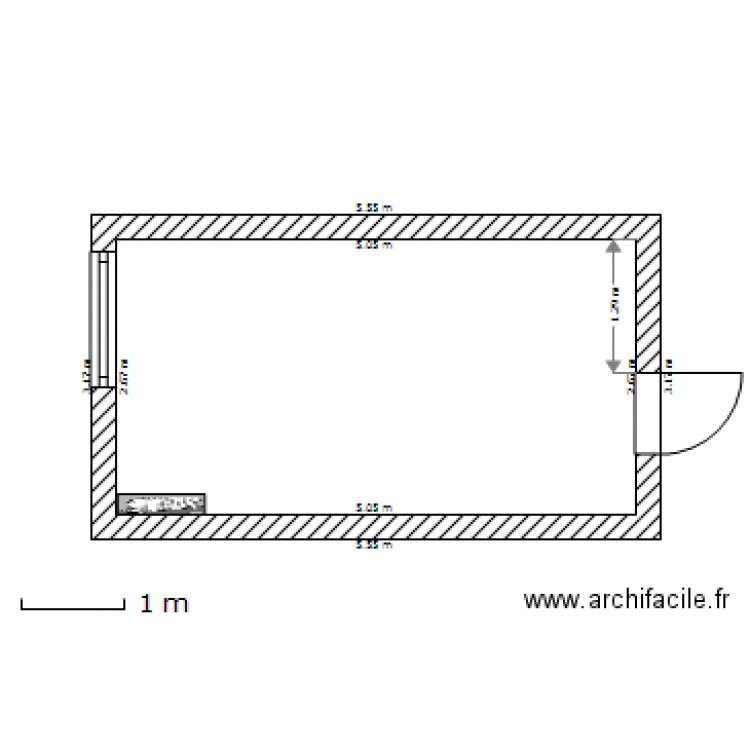 chambre vide. Plan de 0 pièce et 0 m2