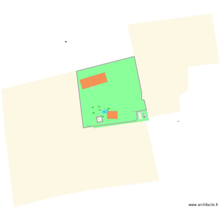 PLAN DE MASSE 1. Plan de 1 pièce et 13 m2