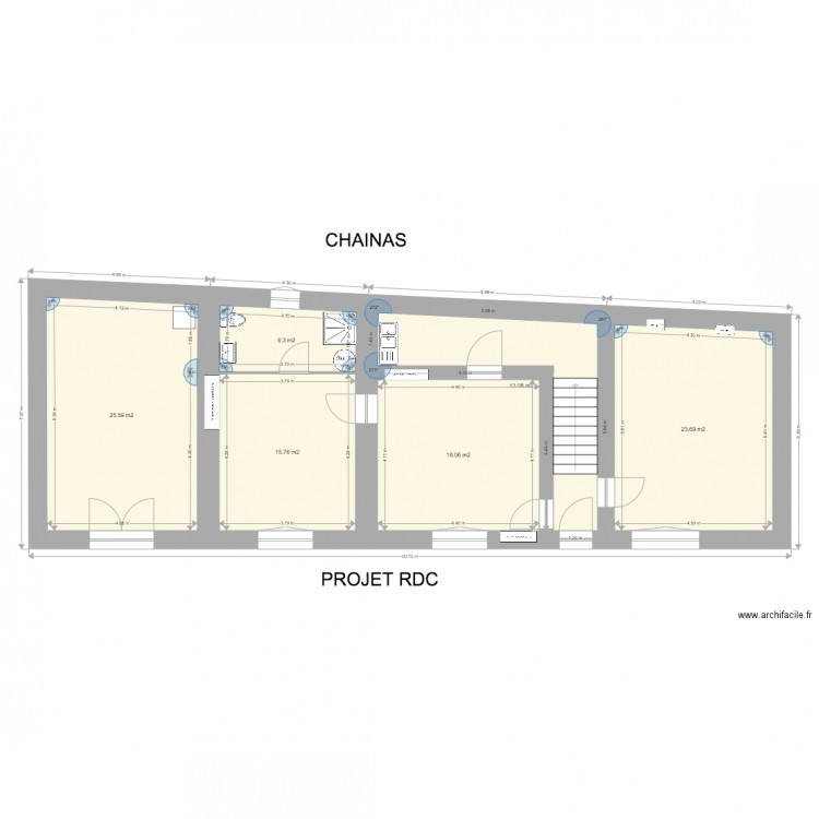 Chainas RDC projet. Plan de 0 pièce et 0 m2