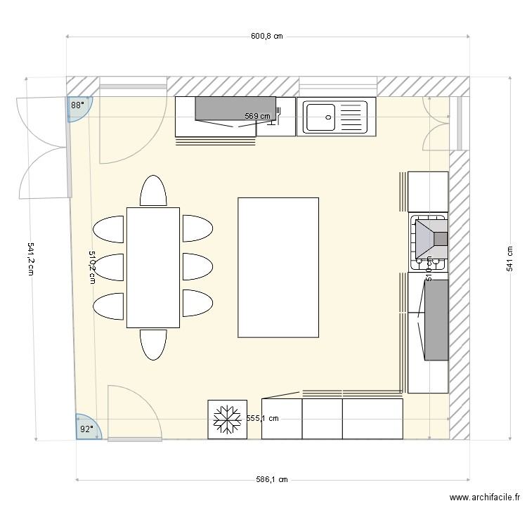 Cuisine. Plan de 0 pièce et 0 m2