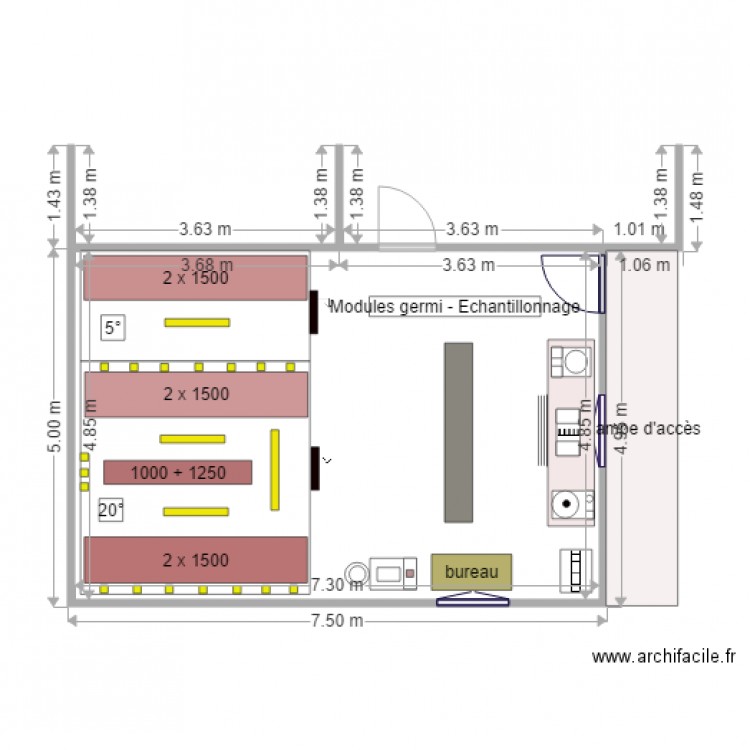 modules. Plan de 0 pièce et 0 m2