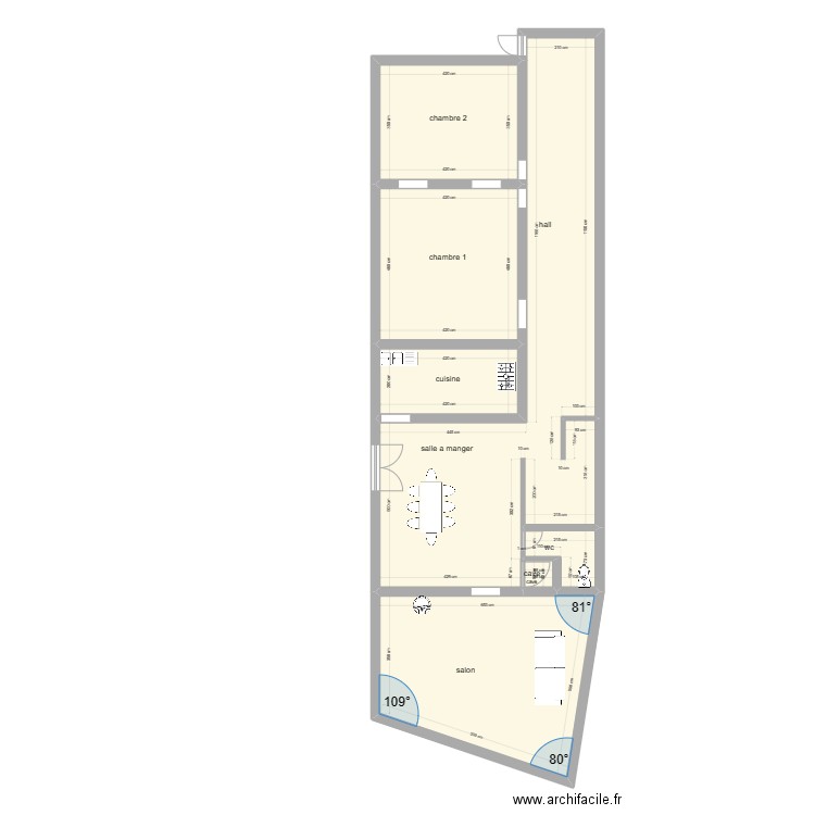 vaudignies. Plan de 7 pièces et 126 m2