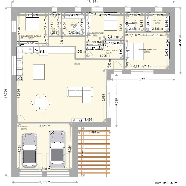 MAISON 05-09 NEW. Plan de 10 pièces et 282 m2