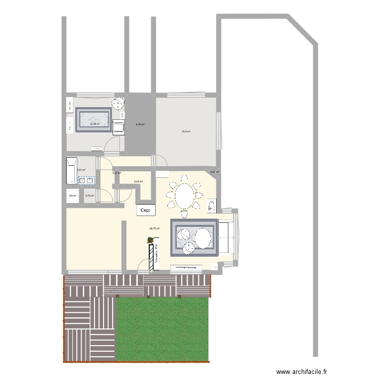 JoJo. Plan de 10 pièces et 94 m2