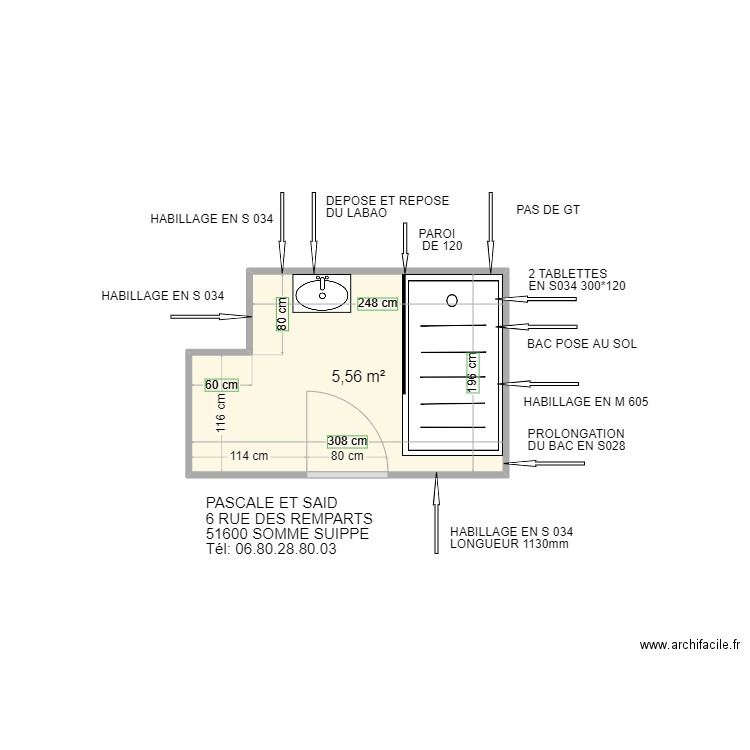 SAID SUIPPES 1. Plan de 1 pièce et 6 m2