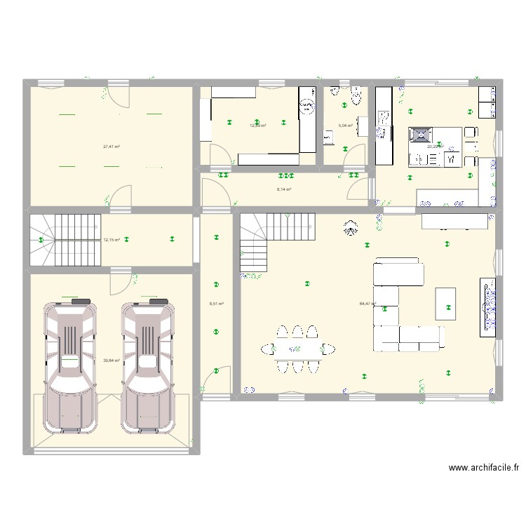 Reno RDC. Plan de 9 pièces et 199 m2