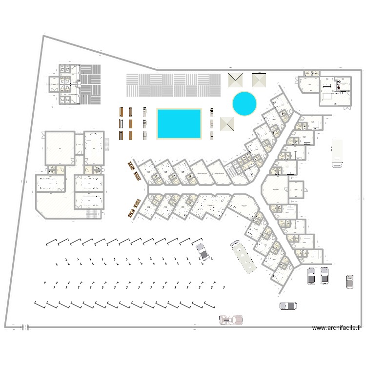 Lyzara Inn 5. Plan de 303 pièces et 1992 m2