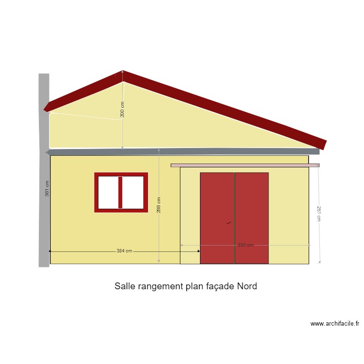 Salle de rangement façade  Nord. Plan de 0 pièce et 0 m2