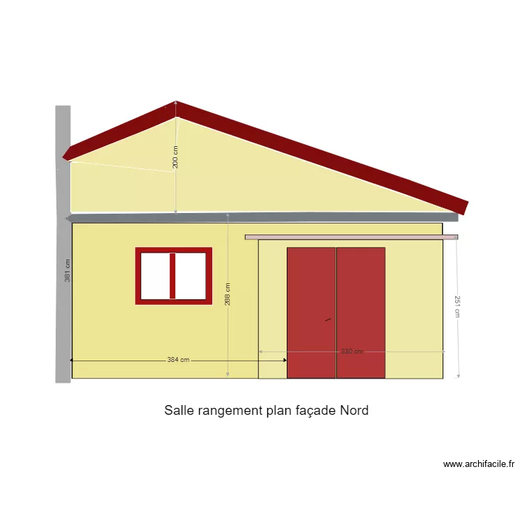 Salle de rangement façade Nord. Plan de Salle de rangement façade Nord. Plan de