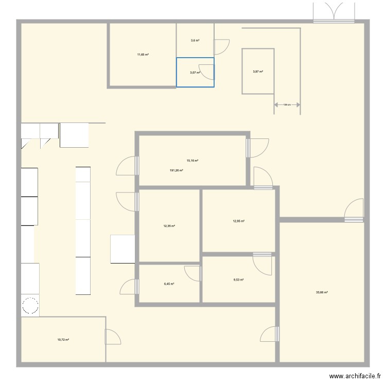 Plan base Yens Structure 5. Plan de 12 pièces et 319 m2