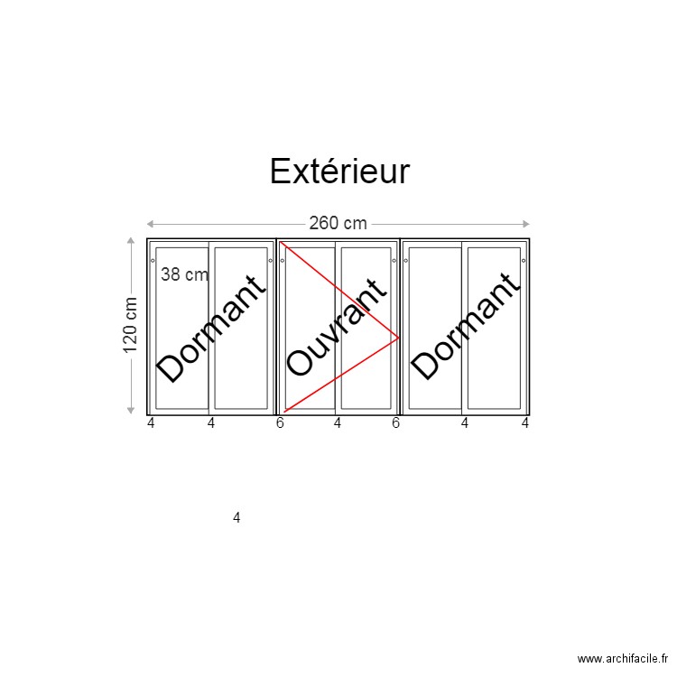 Fenêtre style atelier 6 vantaux. Plan de 0 pièce et 0 m2