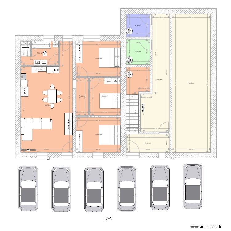 Henriville amenagement 2. Plan de 22 pièces et 339 m2