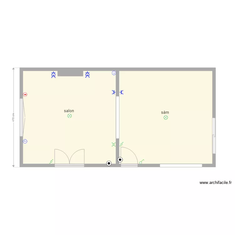 salon s&agrave;m. Plan de 