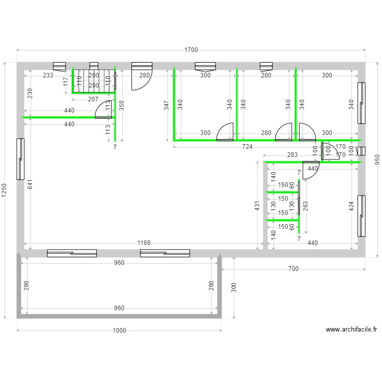 BAC Romann hab. Plan de 10 pièces et 166 m2