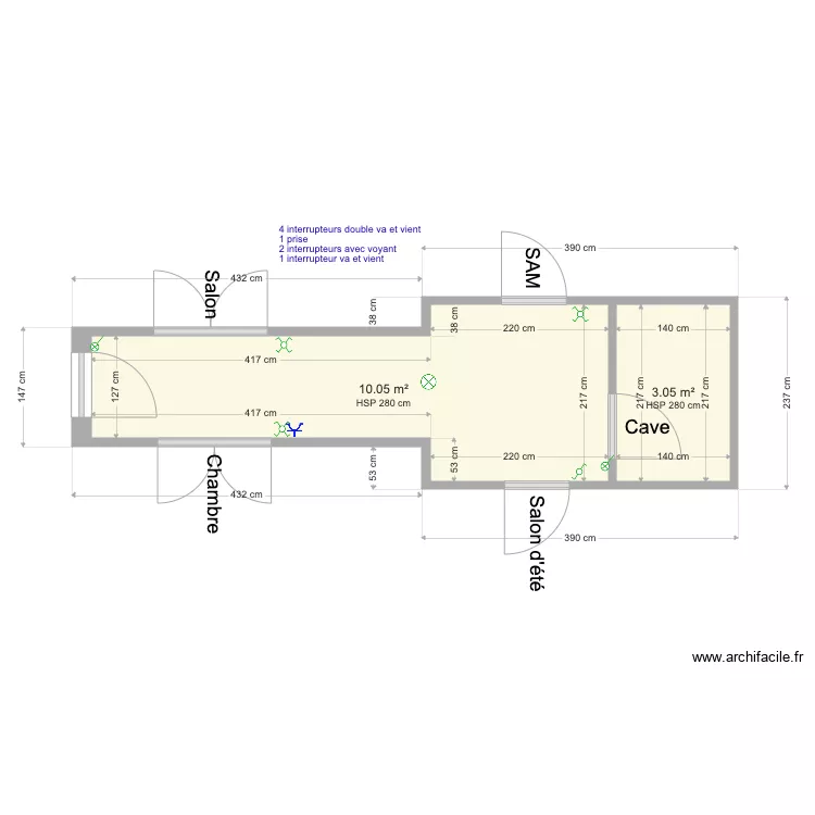 Maison de Emmanuel Couloir plan éléctrique. Plan de Maison de Emmanuel Couloir plan éléctrique. Plan de